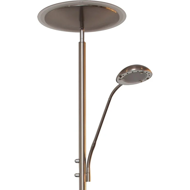 LED Stehlampe, Nickel matt, Glas satiniert weiß, H 180 cm – Bild 7
