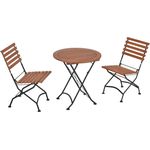 Schlossgarten Gartenmöbel Set 3tlg, 2 Klappstühle, Klapptisch 70 cm