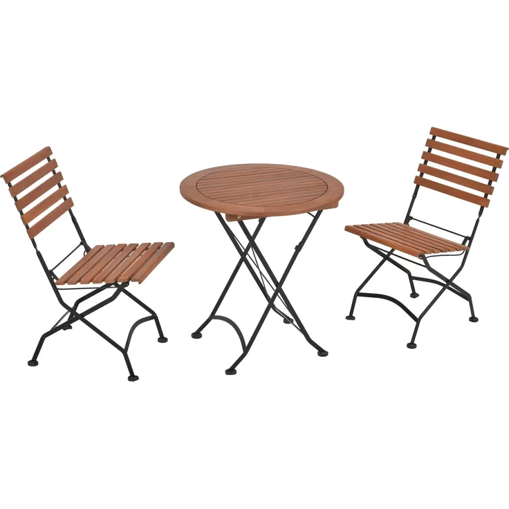 Schlossgarten Gartenmöbel Set 3tlg, 2 Klappstühle, Klapptisch 70 cm