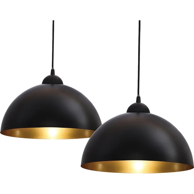 Design Pendelleuchte schwarz-gold Hänge-Leuchte Küche Decken-Lampe