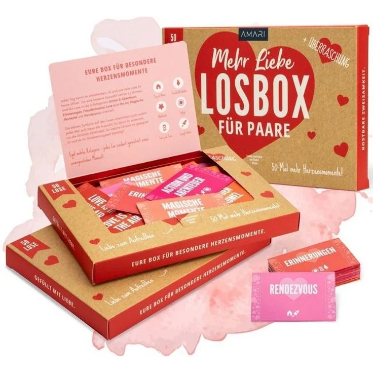 Amari Geschenkbox Losbox 50 Lose für Paare für gemeinsame Momente Geschenkidee, Jahrestag, Valentinstag, Geburtstag, Weihnachten – Bild 4