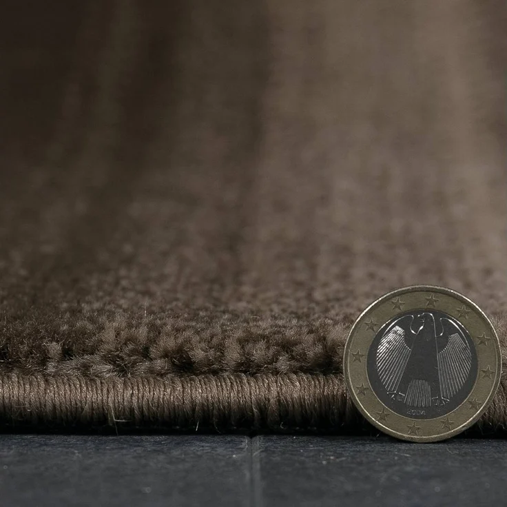 Vimoda Teppich Teppich Wohnzimmer Braun Beige Kacheloptik, Rechteckig, Höhe: 12 mm, Läufer dicht mit Farbverlauf und Konturenschnitt – Bild 2