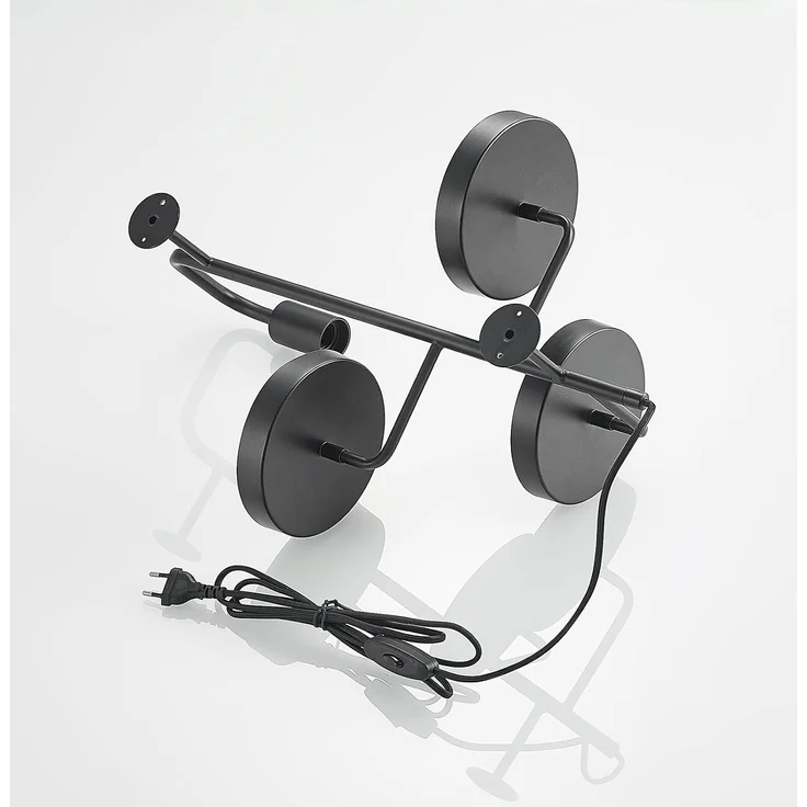 Lindby Wandleuchte Hanjo, Metall, Schwarz IP20, 1 x 60 W – Bild 8