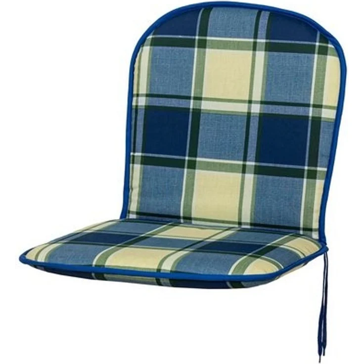 KETTtex Polsterauflage Monoblock niedrig 2163 blau-grün kariert 79 x 43 x 3,5 cm KETTtex, (1 St), mit Bindebändern – Bild 2
