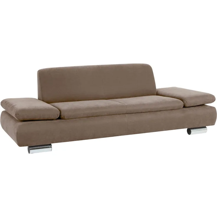 Sofa 2,5-Sitzer Kaye Bezug Veloursstoff Metallfuß verchromt / sahara 23136
