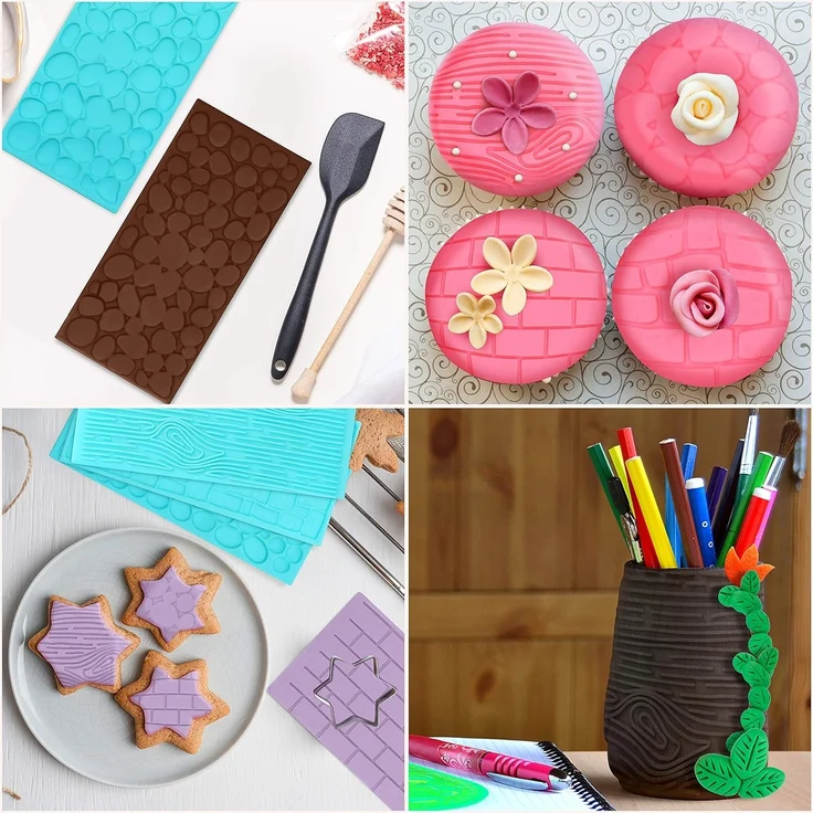 Kurtzy Vorratsdose Silikonformen für Fondant und Schokolade - 4er Set, Kunststoff, (1-tlg) – Bild 7