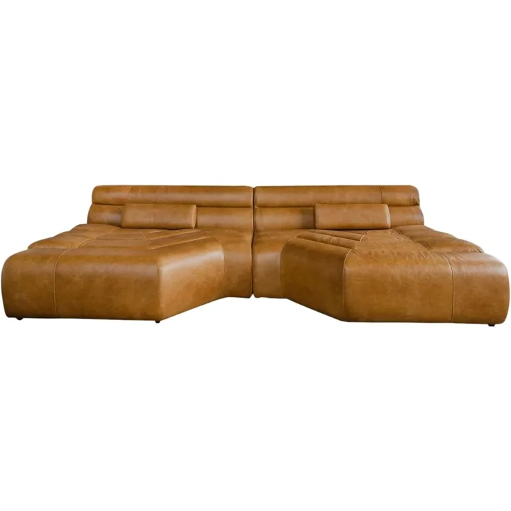 KAWOLA Sofa TARA, Big Sofa Leder verschiedene Farben 286x143 cm