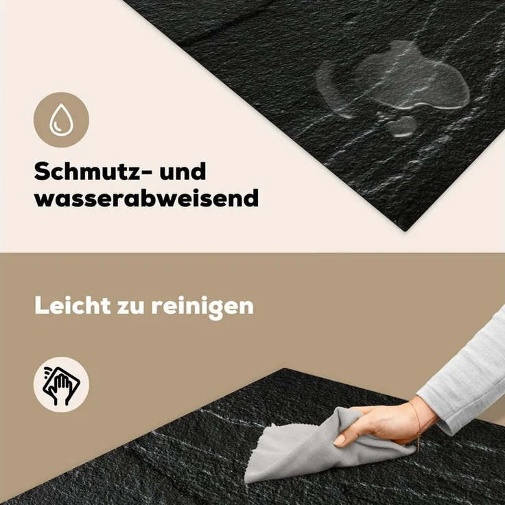 MuchoWow Herd-Abdeckplatte Stein - Anthrazit - Dunkelgrau - Steinstruktur, Vinyl, (1 tlg), Abdeckplatte für Ceranfeld, Herd Inductionsmatte, 60x50 cm – Bild 4