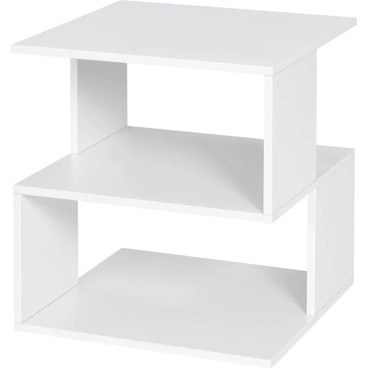 EUGAD Nachttisch (2-St), Sofatisch mit 2 Ablagen, 40x43,5x40 cm, Weiß – Bild 9