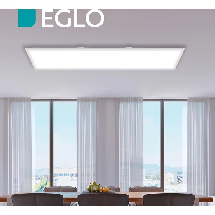 EGLO LED Deckenleuchte Bottazzo, Deckenlampe mit Fernbedienung, Panel ultraflach mit Backlight, Bürolampe dimmbar aus Metall und Kunststoff in Weiß, warmweiß - kaltweiß, RGB, 100x25 cm – Bild 3