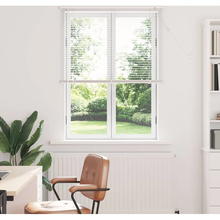 vidaXL Venezianische Jalousie Weiß 150 x 90 cm 25 mm PVC 42003711 – Bild 1