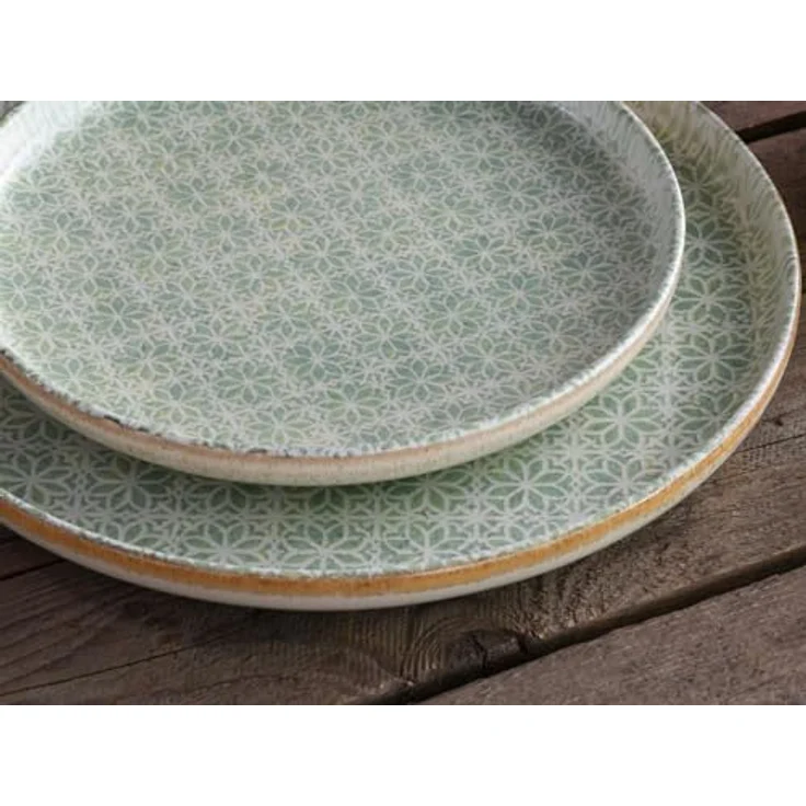 Creatable Tafelservice Uno Emiliana, 12-teilig, creme-grün, lebensmittelecht, stapelbar, Keramik – Bild 11