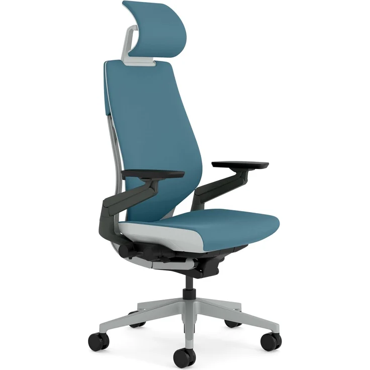 Steelcase Gesture Ergonomischer Bürostuhl mit 360° Armlehnen, 3D-Live Back Lumbalstütze, anpassbarer Kopfstütze Dunkelgrün – Bild 1