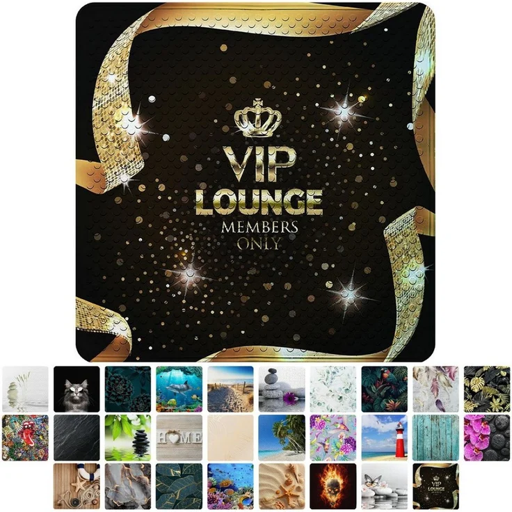 Sanilo Duschmatte, mit Motiv, rutschfest, waschbar, quadratisch, 230 extra starke Saugnäpfe, Kunststoff PVC, 53 x 53 cm, Vip Lounge – Bild 1