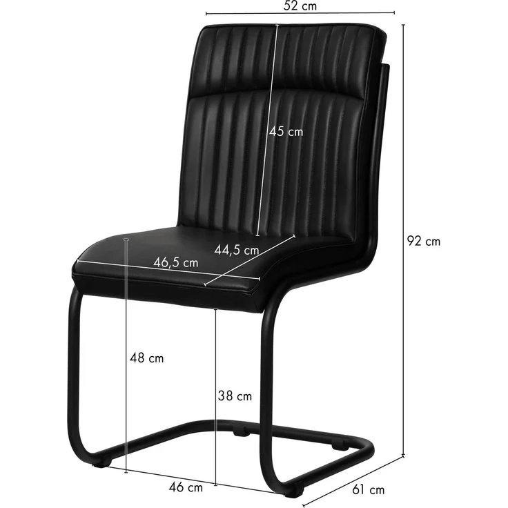 Freischwinger Echtleder 52x61x92 braun IRON LABEL #03 – Bild 8