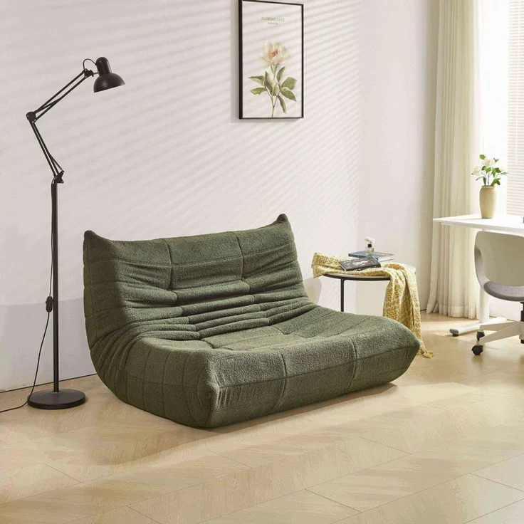 HAUSS SPOLE Sitzsack 2-Sitzer Lazy-Sofa aus Teddy-Samt, modernes Design, Wohnzimmer grün (1 St), Relaxsessel Polstermöbel – Bild 3