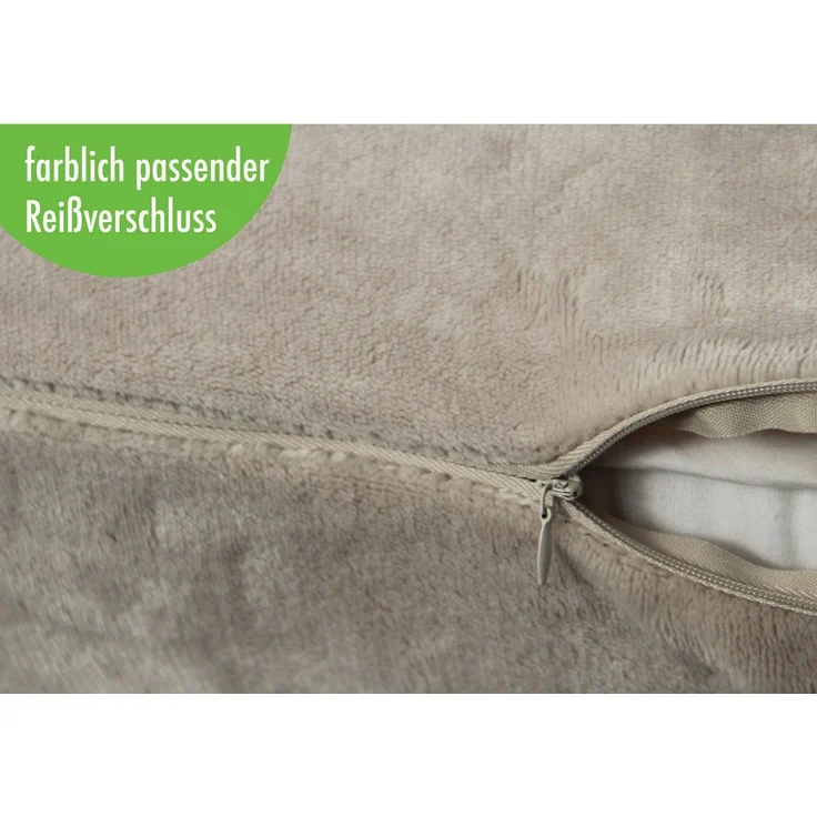 Heubergshop Kissenbezug, (2 Stück), 2er Set Fleece 40x80cm Winter - Beige - flauschig weich Kissenhülle – Bild 2