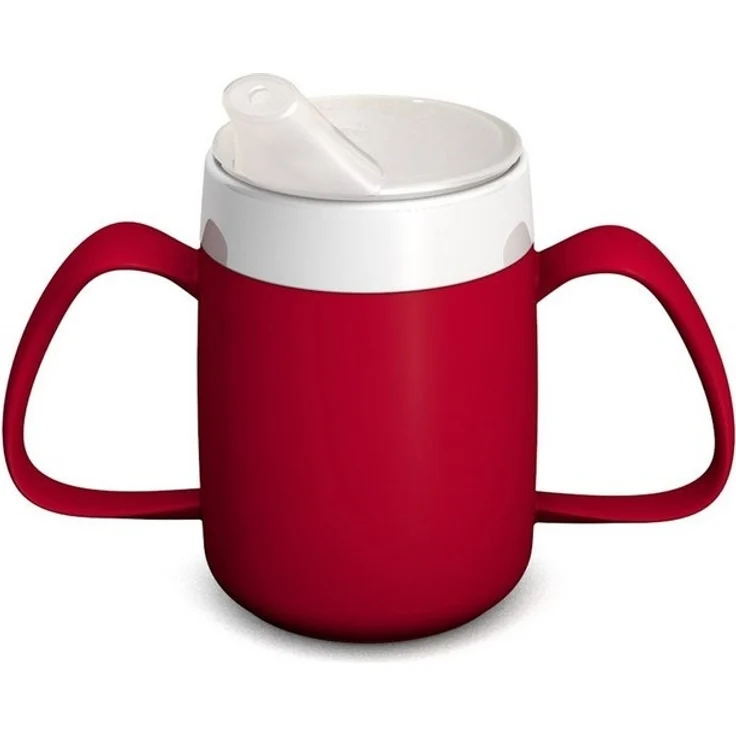 Ornamin Schnabelbecher ORNAMIN 2-Henkel-Becher mit Trink-Trick mit Schnabelaufsatz, Qualitätskunststoff, Trinkhilfe I Spezial-Becher I bruchstabil I BPA-frei I Made in Germany – Bild 4