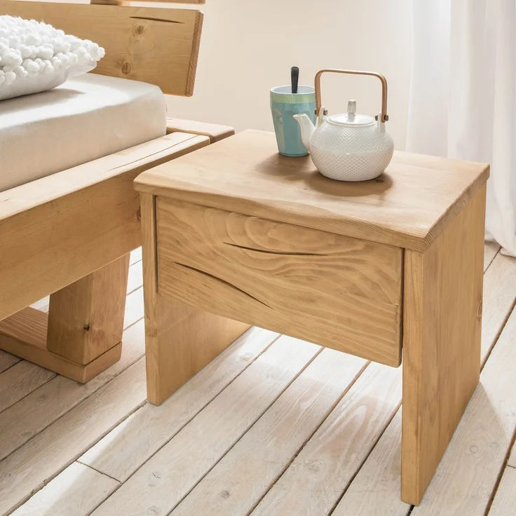 MSZ Design Nachttisch UNIKA aus Fichte mit geölter Oberfläche Natur 50x36x42 cm – Bild 2