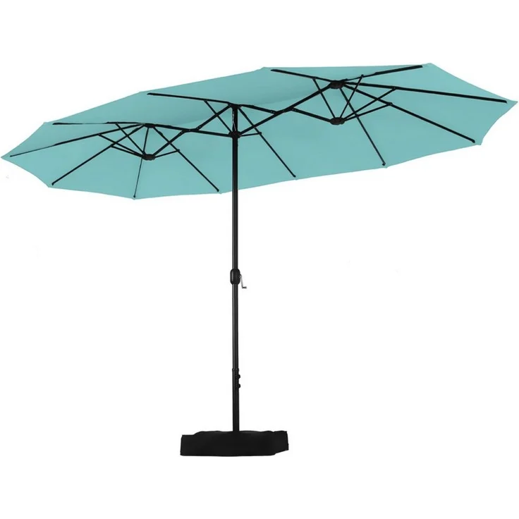 PHI VILLA Sonnenschirm, Poolside Lawn Hinterhof Regenschirm, Rechteckiger Marktschirm mit Ständer, Großer Sonnenschirm für die Terrasse (mit Fuß) – Bild 1