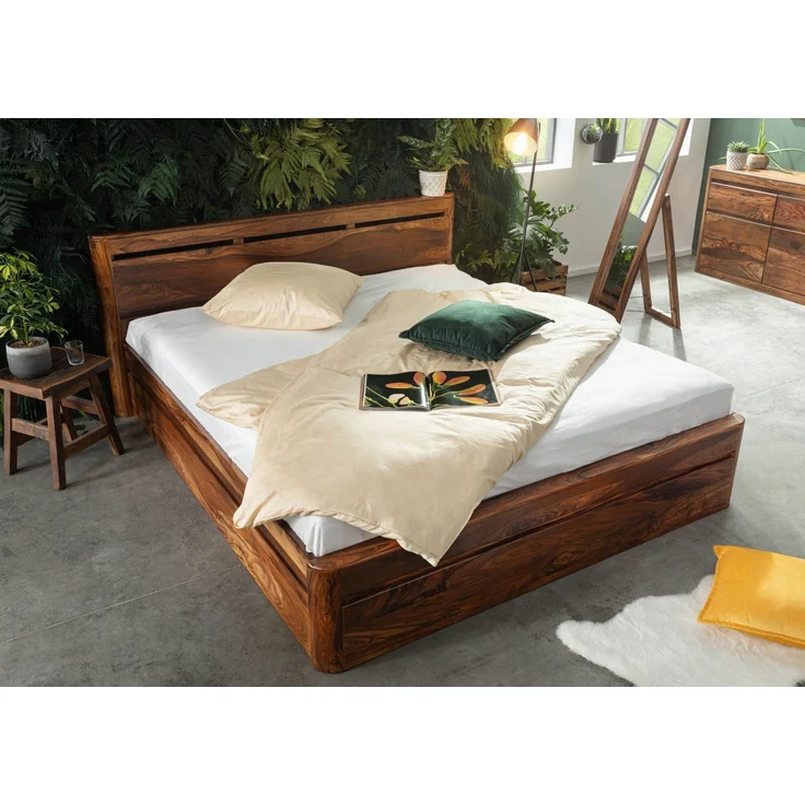 Bett Sheesham 200x200 walnuss gewachst TORONTO #258 – Bild 2