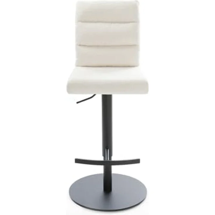 Barstuhl Pela-Flex Bouclé Soft Beige Drehfuß höhenverstellbar Metall Schwarz – Bild 3