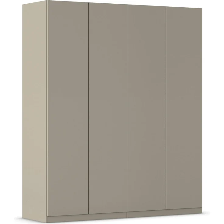 Rauch Möbel LUNIK, Kleiderschrank, Farbe Fango, Breite 181 cm | Schrank mit patentiertem Schnellmontagesystem, 4-türig, Push-to-open-Funktion, Zubehör Premium, Schlafzimmer, Garderobe