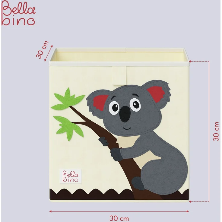 Bellabino 'Helme' Aufbewahrungsbox Koala, aus Oxford-Gewebe, 30 x 30 x 30 cm, beige – Bild 2