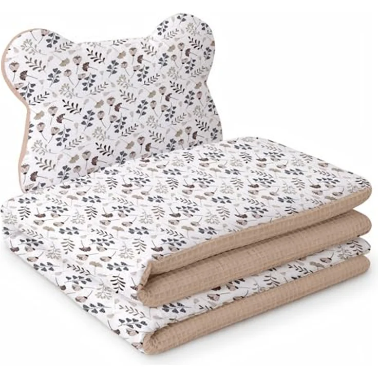 Babynest Nestchen Baby Set für Neugeborene – 5-teilig – Kuschelnest aus 100% Baumwolle & Waffelpique – Babykokon tragbar – für Babybett, Kinderbett & Kinderwagen – OEKO-TEX - Zweige und Braun – Bild 9