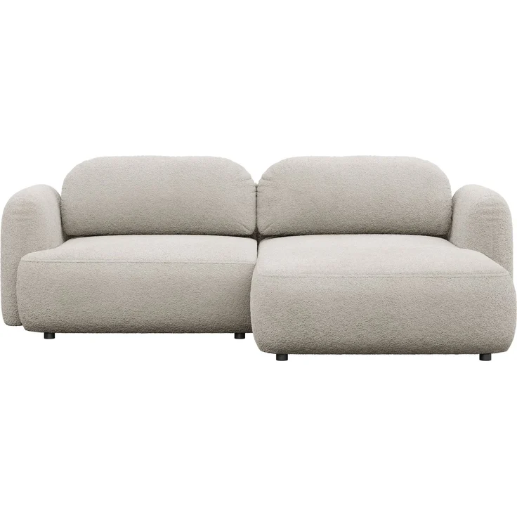 Selsey Tvoya Ecksofa mit Schlaffunktion, Ottomane rechts, Bouclé Hellbeige – Bild 6