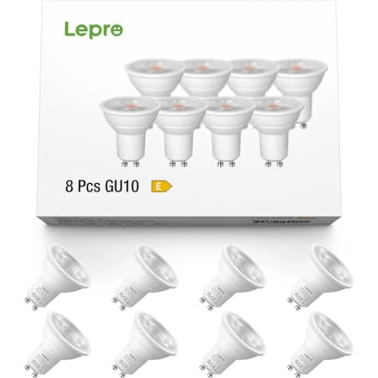 Lepro GU10 LED Warmweiss 6W Lampe, 2700K Warmweiß, 630 Lumen, 38° Abstrahlwinkel, Nicht dimmbar Reflektorlampe, Energiesparendes GU10 LED Leuchtmittel für Wohnzimmer, Küche, Schlafzimmer,8 Stück – Bild 9