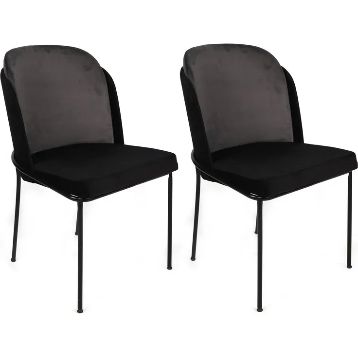 Skye Decor 'Dore-150 V2' Stuhlset (2-teilig), Grau / Schwarz, 54 x 86 x 55 cm