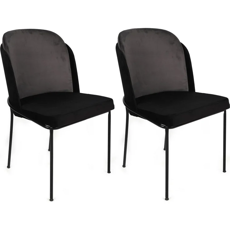 Skye Decor 'Dore-150 V2' Stuhlset (2-teilig), Grau / Schwarz, 54 x 86 x 55 cm – Bild 1