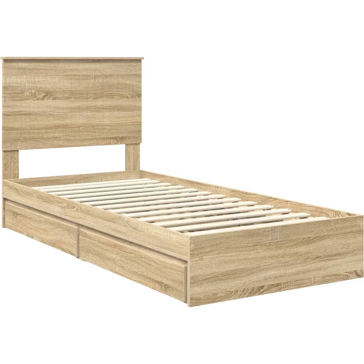 vidaXL Aufbewahrungsbett Sonoma-Eiche 90 x 200 cm Holzwerkstoff 3411245 – Bild 3