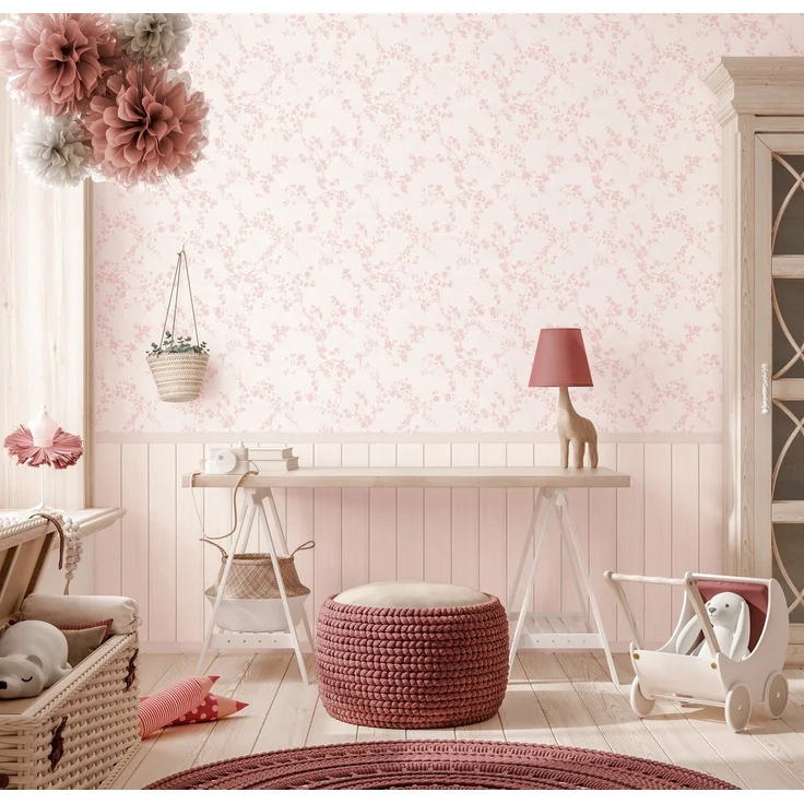 A.S. Création Vliestapete Fototapete Äste - Blümchen, creme, rosa, A.S. Création – Bild 1