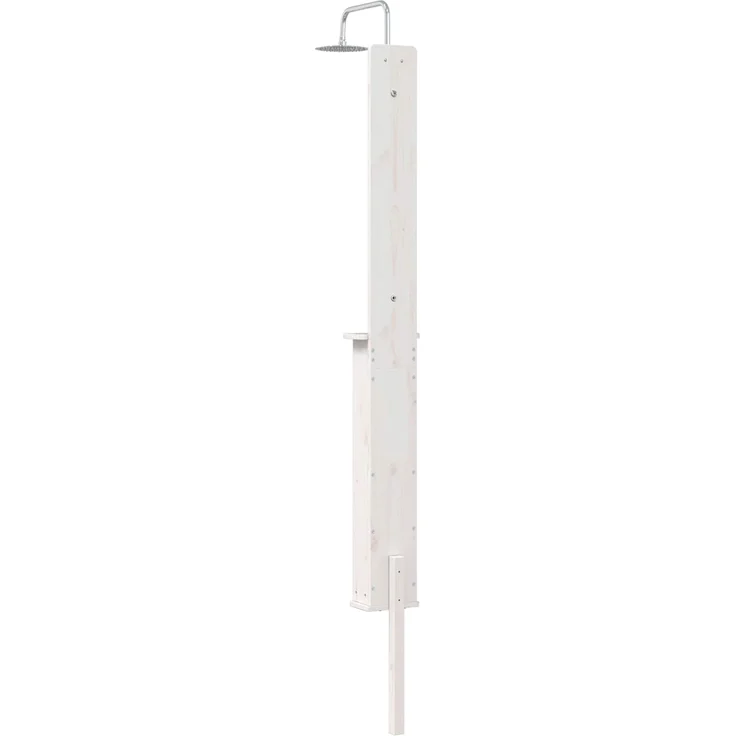 vidaXL Gartendusche 246 cm Massivholz Kiefer und Edelstahl Weiß 886353 – Bild 6