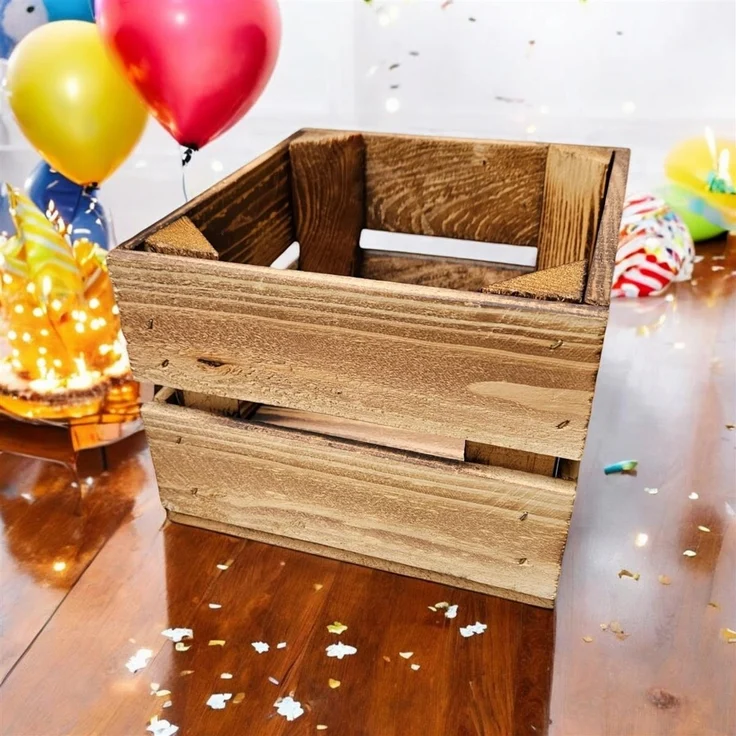 Holzkiste Dekokiste Box 22 x 20 x 15 cm 3er SET Geflammt – Bild 4