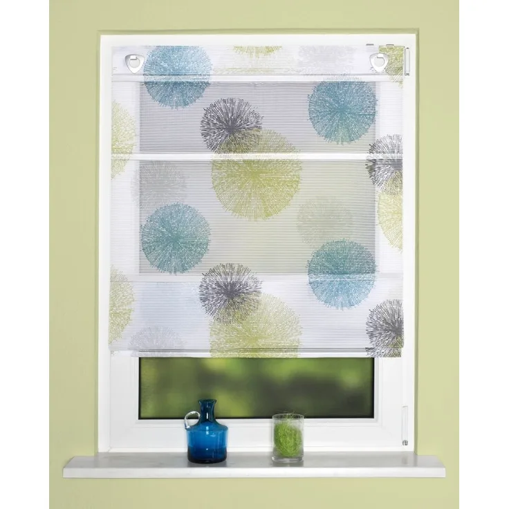 Home Wohnideen Raffrollo Pusteblume blau-grün 130 x 60 cm