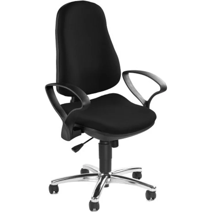 Topstar PI99GBC6 P91, Bürostuhl, Schreibtischstuhl, breiter Muldensitz, inkl. höhenverstellbare Armlehnen, Konturpolsterung, Bezug blau – Bild 6