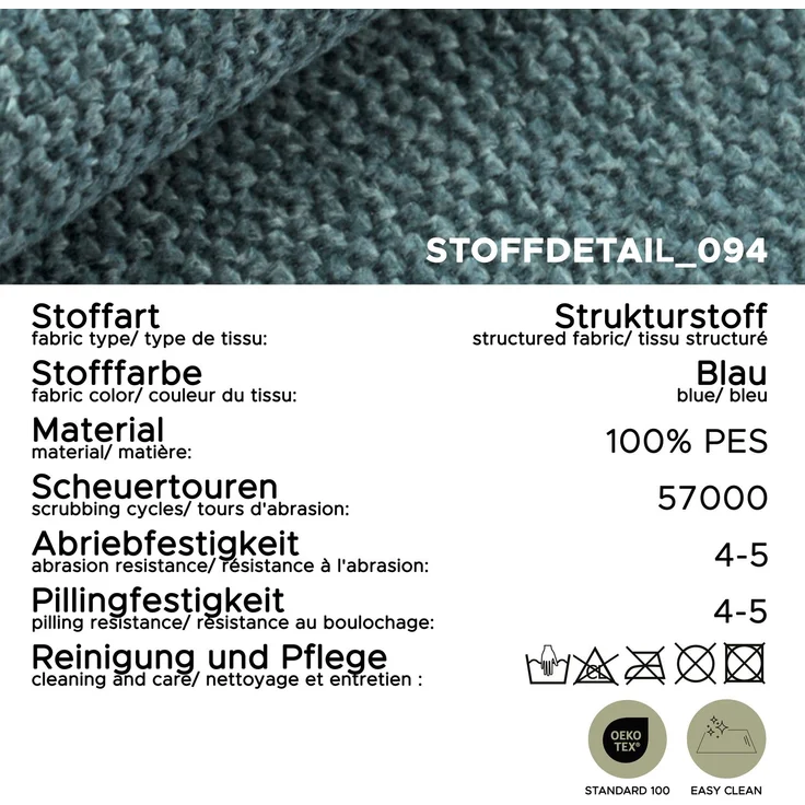 Schlafsofa (B/H/T: 199x91x91 cm) in Blau – Bild 11