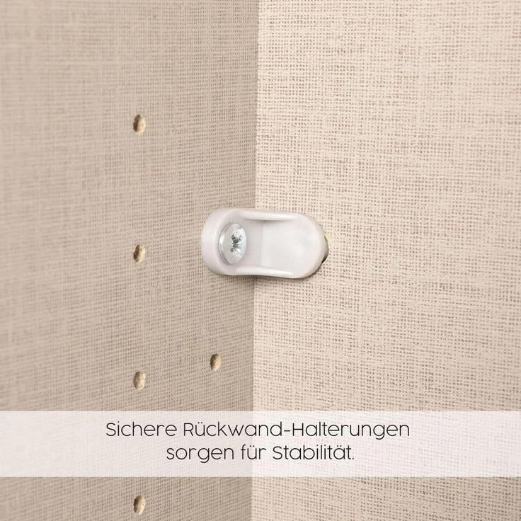 Rauch Möbel Alabama, Kleiderschrank, Garderobe, 3-türig, Zubehör Premium, 2 Kleiderstangen, 5 Einlegeböden, Schubladeneinsatz, Farbe Beige, Griff Grau metallic, 136 x 210 x 54 cm – Bild 16
