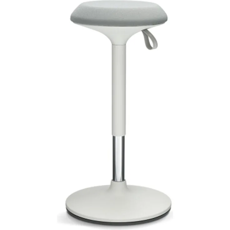 Ergotopia 'Dykó I' Sitz-Stehhocker mit Schwingeffekt, 360° drehbar, höhenverstellbar 57–83 cm, Grau / Weiß