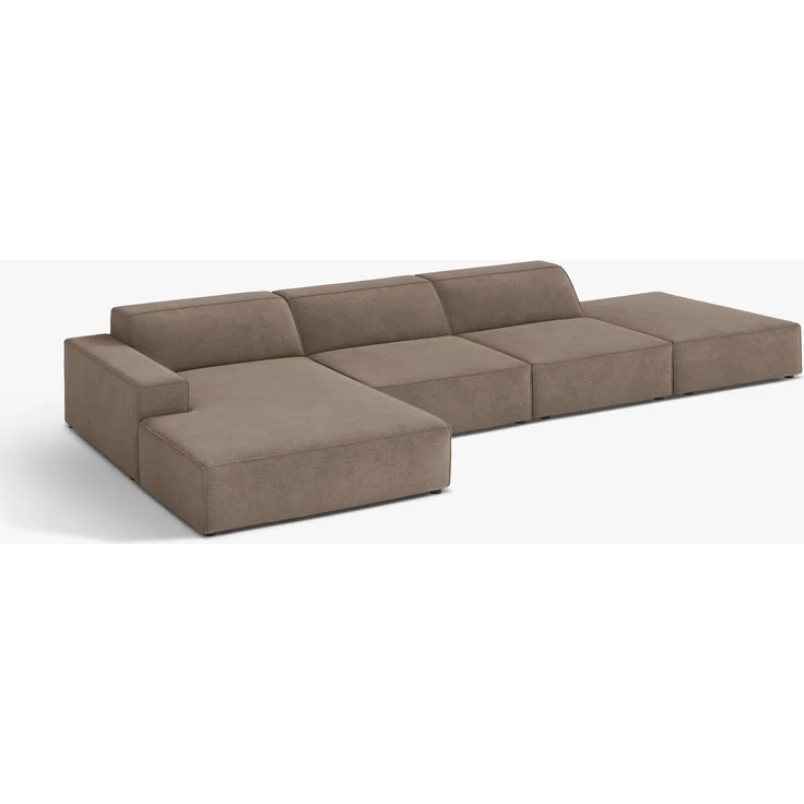 Micadoni Ecksofa Jodie 5-Sitzer Strukturierter Stoff Liberty Cappuccino Links – Bild 4
