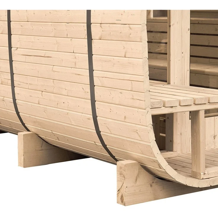 XXL Luxus Outdoor Fasssauna 260x230 cm SET Sauna inkl. 10,5 KW Saunaofen 6 Pers. – Bild 9
