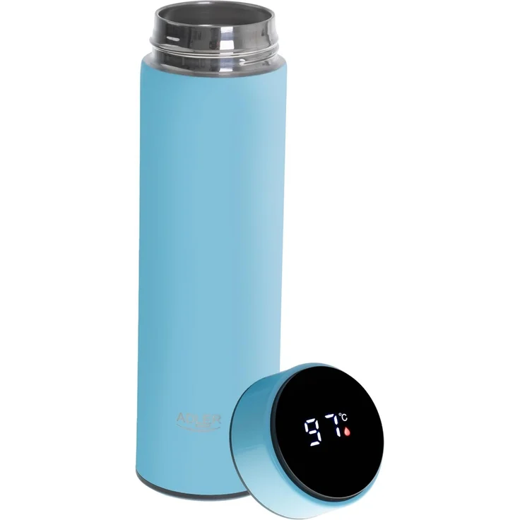 Adler AD 4506 Thermoflasche 473 ml, mit Temperaturanzeige & LED Touch-Display - Blau – Bild 3