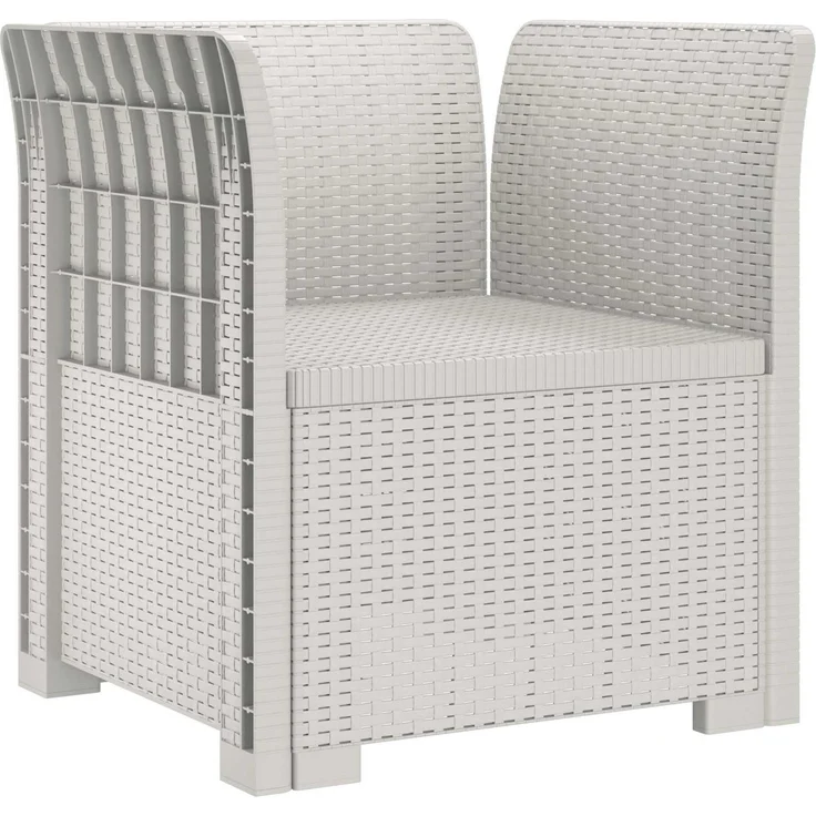 vidaXL 1-Sitzer Sessel mit Kissen Rattan-Look PP Weiß 8011863 – Bild 3