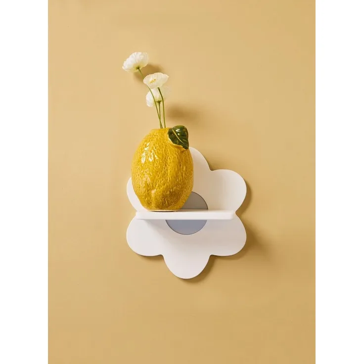 Kids Concept Wandregal Regalbrett Blume weiss 30 x 27 x 12 cm aus Holz - Motiv für Kinder