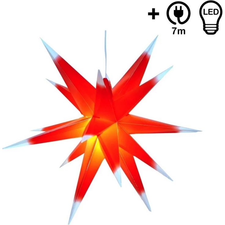 Guru-Shop LED-Stern für außen 3D Außenstern Kaspar, Weihnachtsstern,., Leuchtmittel inklusive