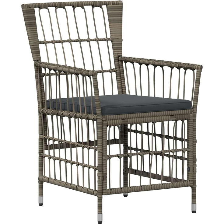 vidaXL Outdoor-Essgruppe 3 stk. Grau Poly-Rattan 3448933 – Bild 8