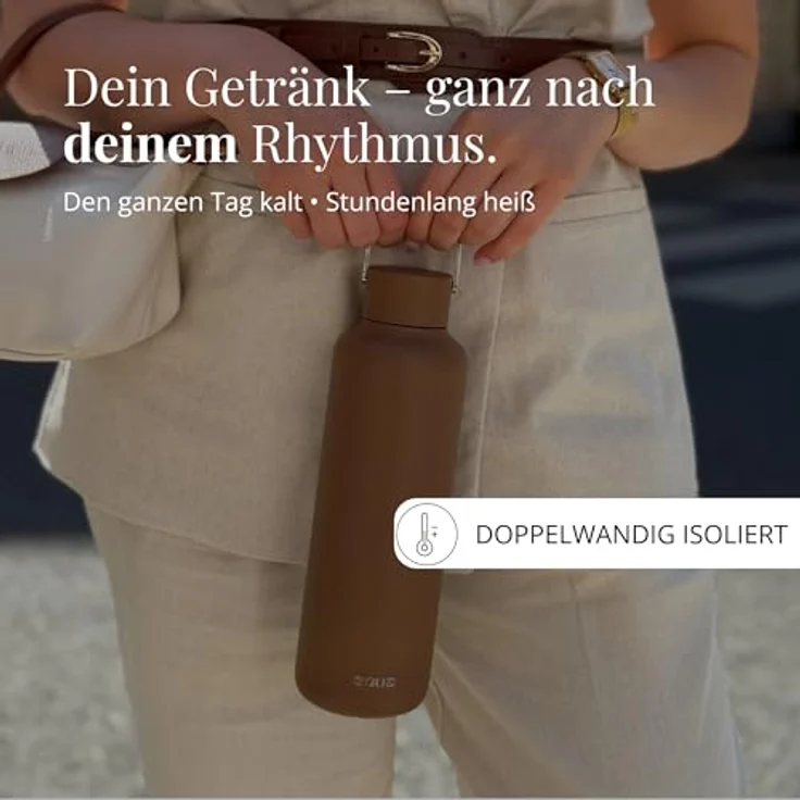 Thermosflasche Isolier-Trinkflasche Doppelwandig 1L EQUA Timeless Steel 683594 – Bild 6